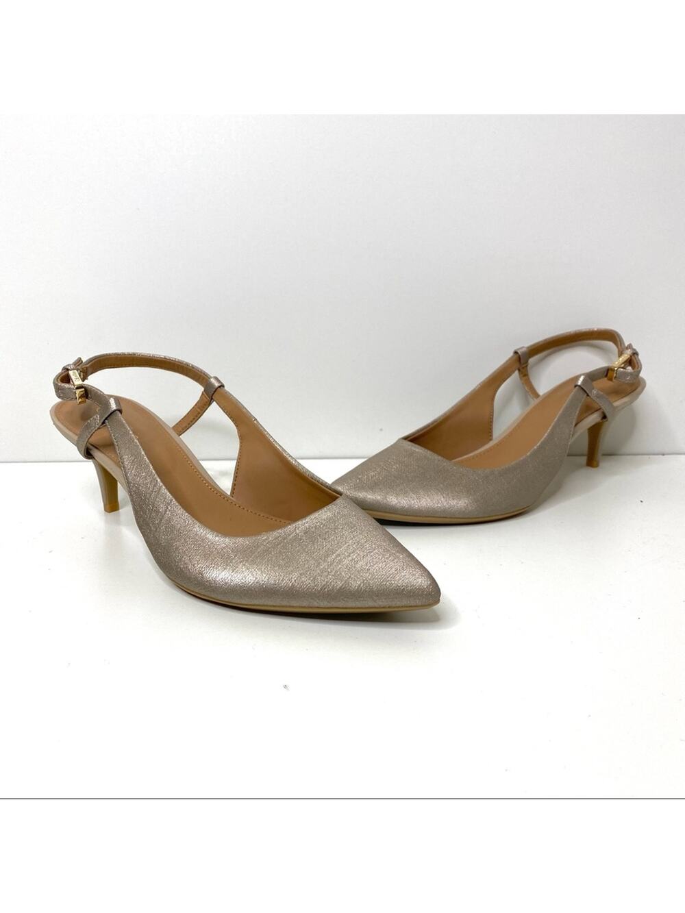 Calvin Klein Patsi Rose Gold Sling Back Heels 7